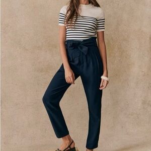 Sezane High-Waisted Pants & knit T-shirt set